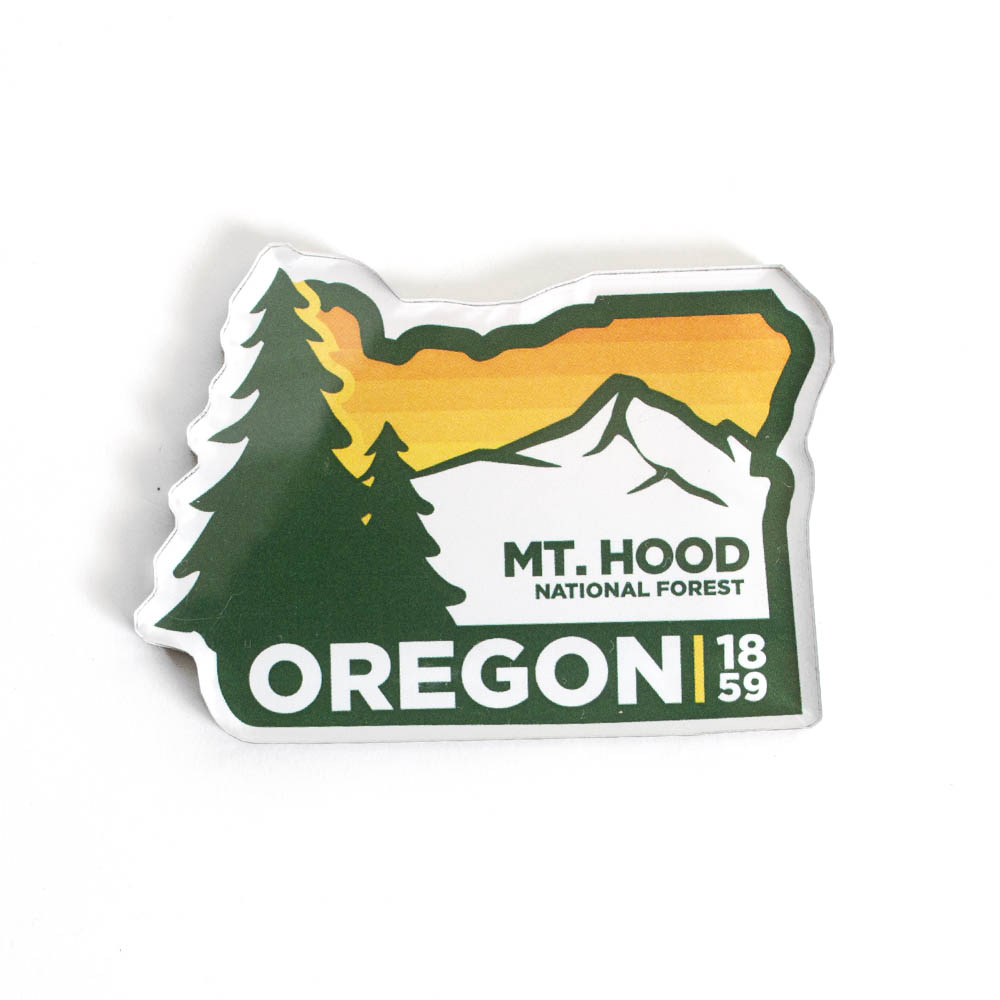 Morris Magnets, Acrylic, Magnet, Oregon, Mt. Hood, Trees